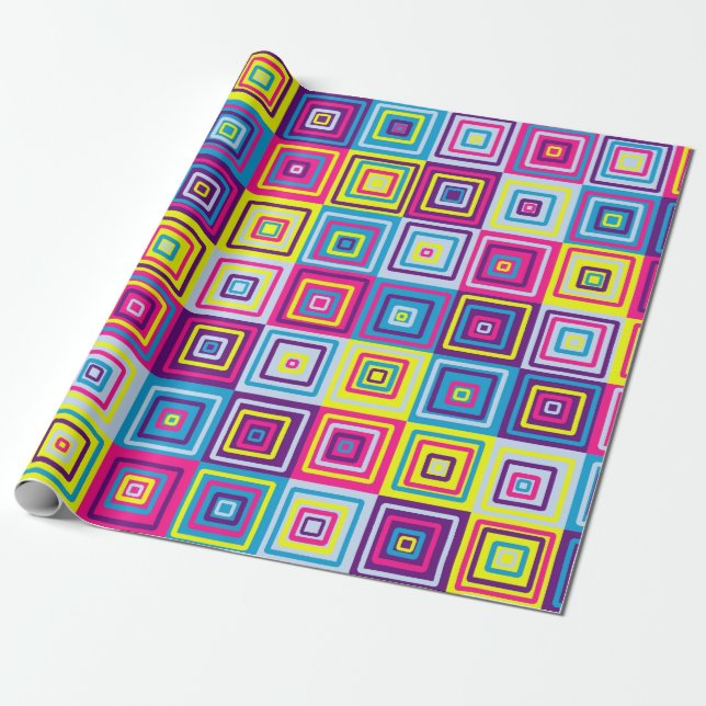Squares Pattern Wrapping Paper (Unrolled)