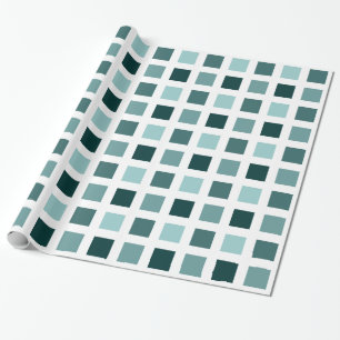 Squares - Shades of Green Wrapping Paper