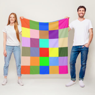 Squares Squared Fleece Blanket