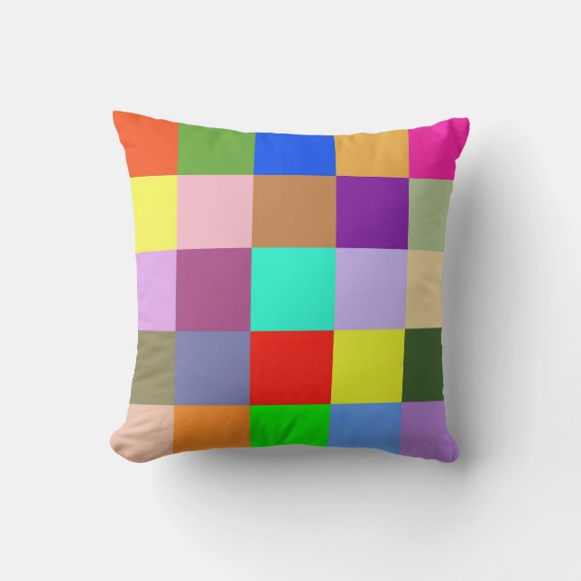 Squares Squared Reversible Throw Pillow (Front)