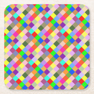 Squares Squared Square Paper Coaster