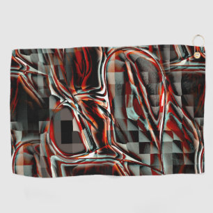 Squares under strange reddish spots forming heart golf towel