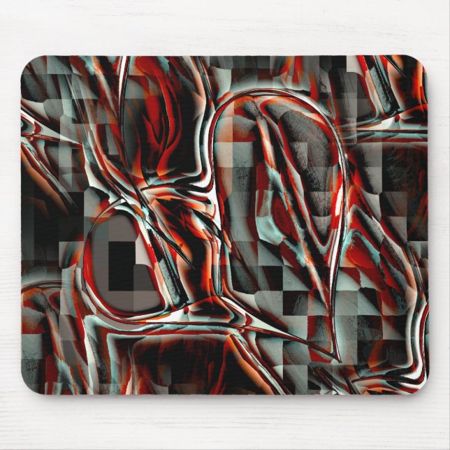 Squares under strange reddish spots forming heart  mouse pad (Front)