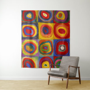 Squares w Concentric Circles 2   Kandinsky   Tapestry