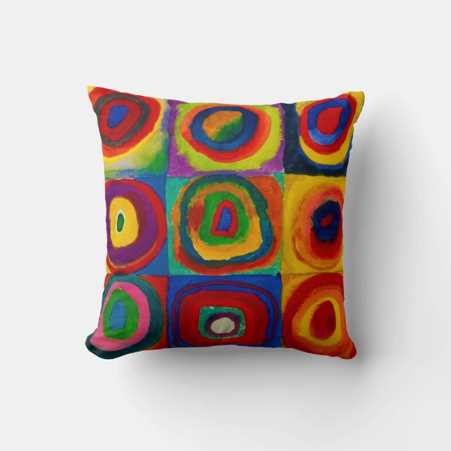 Squares with Circles, Abstract, Wassily Kandinsky Cushion (Front)