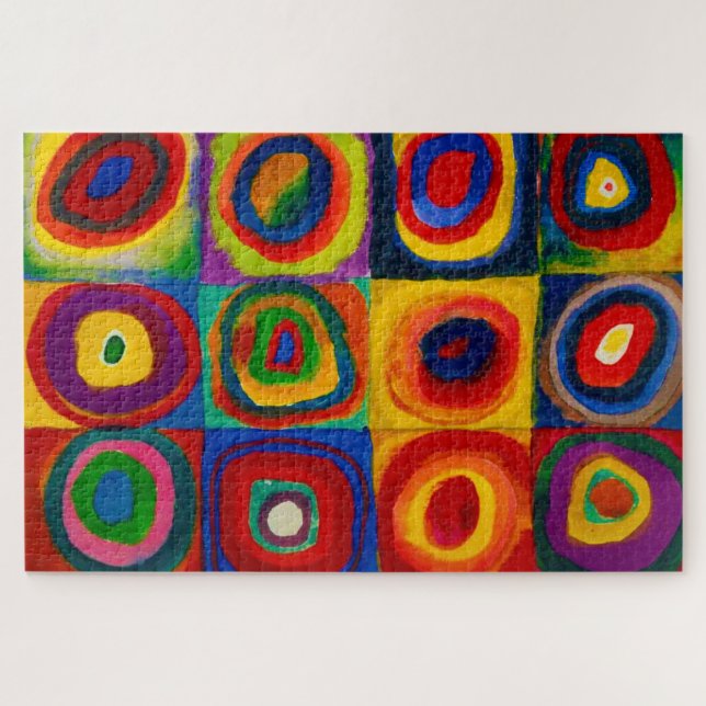 Squares with Circles, Abstract, Wassily Kandinsky Jigsaw Puzzle (Horizontal)