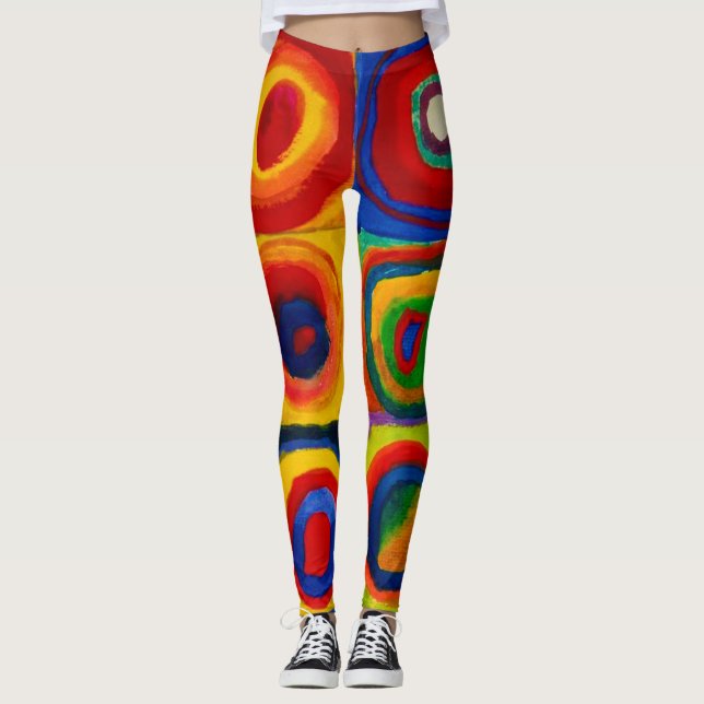 Squares with Circles, Abstract, Wassily Kandinsky Leggings (Front)