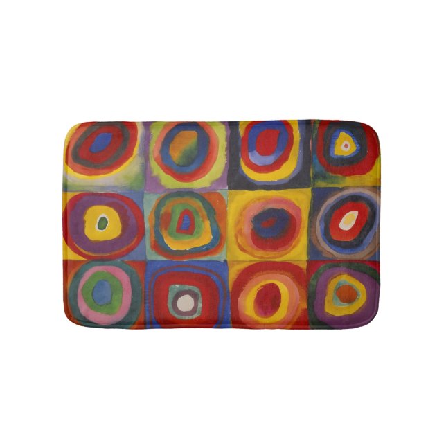 Squares With Concentric Circles Bath Mat (Front)