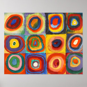 Squares with Concentric Circles by Kandinsky Poster