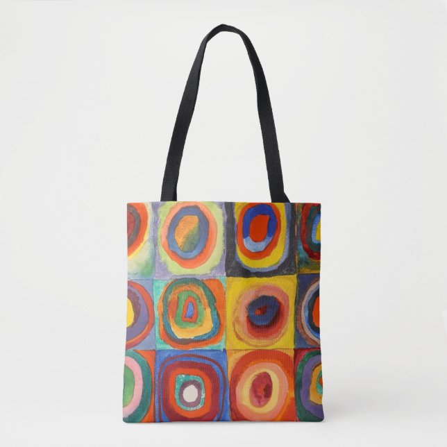 Squares with Concentric Circles by Kandinsky Tote Bag (Front)