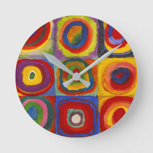 Squares with Concentric Circles   Kandinsky   Round Clock
