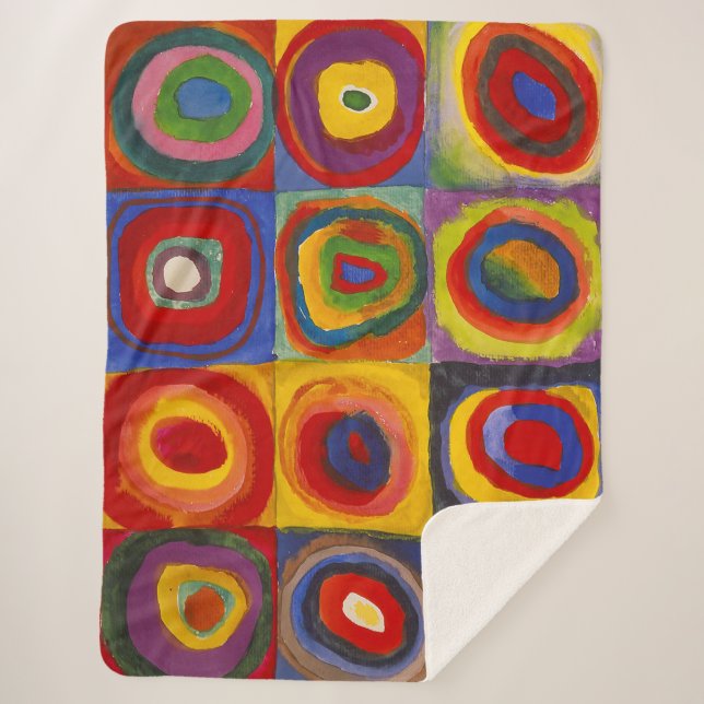 Squares with Concentric Circles | Kandinsky | Sherpa Blanket (Front)