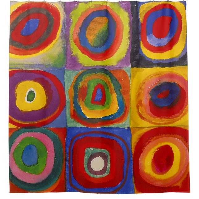 Squares with Concentric Circles | Kandinsky | Shower Curtain (Front)