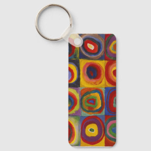 Squares With Concentric Circles Key Ring