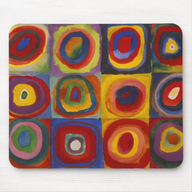 Squares With Concentric Circles Mouse Pad (Front)