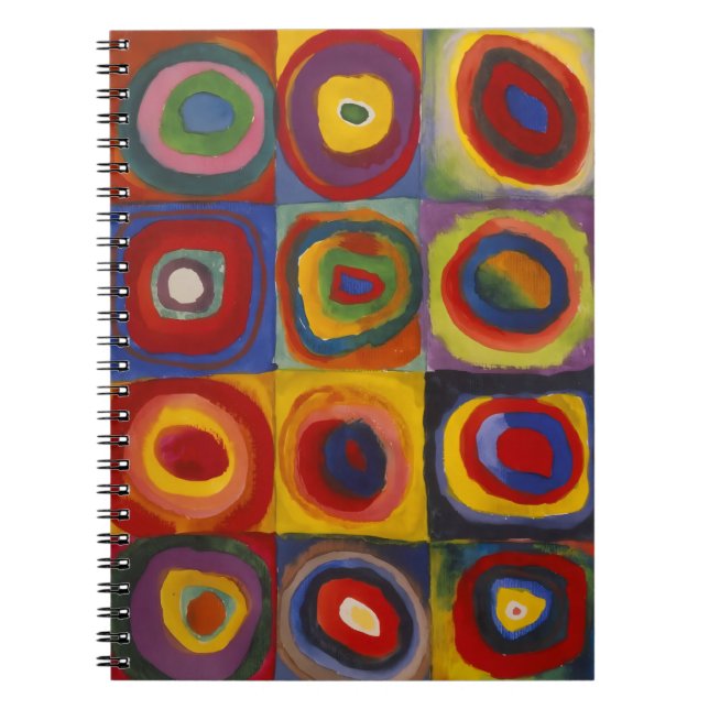 Squares With Concentric Circles Notebook (Front)