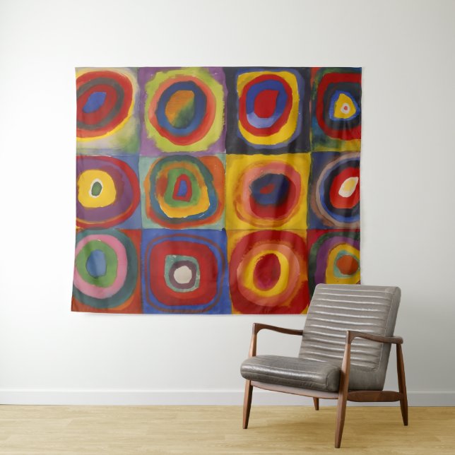 Squares With Concentric Circles Tapestry (In Situ (Horizontal))