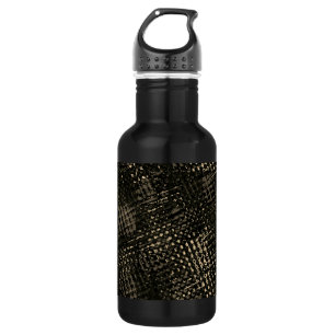 Squares with crossed scratches or dark brown cubes 532 ml water bottle