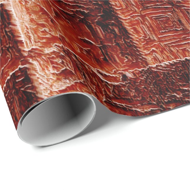 Squares with dark and light red wall texture wrapping paper (Roll Corner)