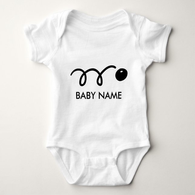 Squash baby infant outfit with personalised name baby bodysuit (Front)
