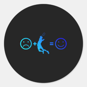 Squash Badminton Player Womens Mens Shuttle Classic Round Sticker
