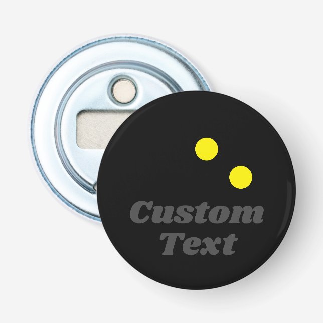 Squash ball magnet slash bottle opener (Front)