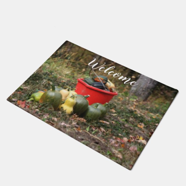 Squash Country Garden Harvest Welcome Doormat (Angled)