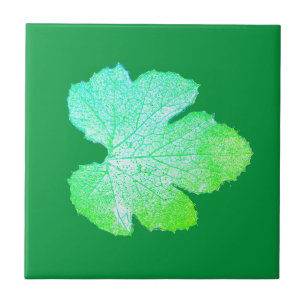 Squash Green Leaf Texture Sketch Ceramic Tile