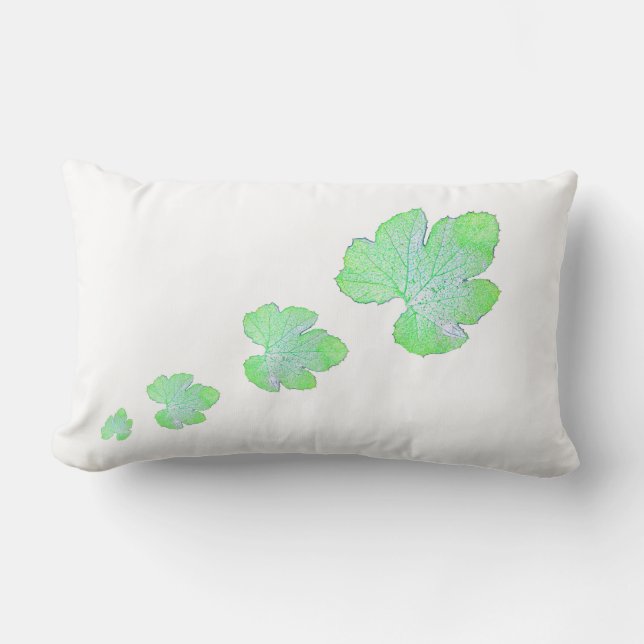 Squash Leaf Texture Sketch Cushion Throw Pillow (Front)