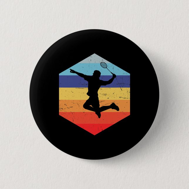 Squash Men's Badminton Player 1  6 Cm Round Badge (Front)