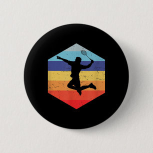 Squash Mens Badminton Player 6 Cm Round Badge
