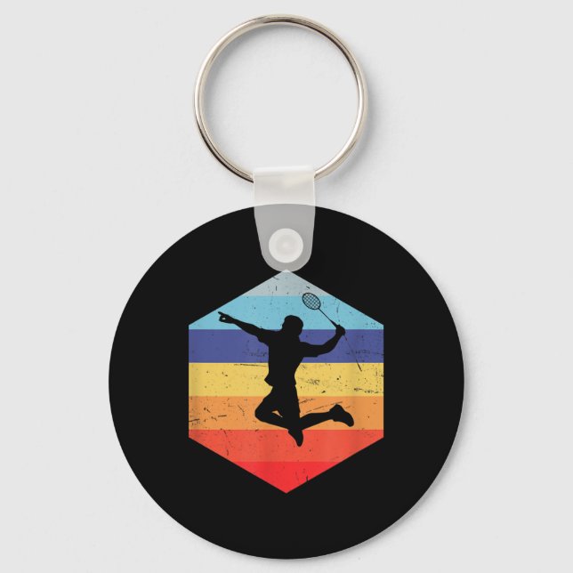 Squash Mens Badminton Player  Key Ring (Front)