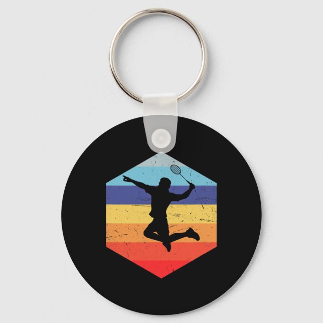 Squash Men's Badminton Player  Key Ring (Front)