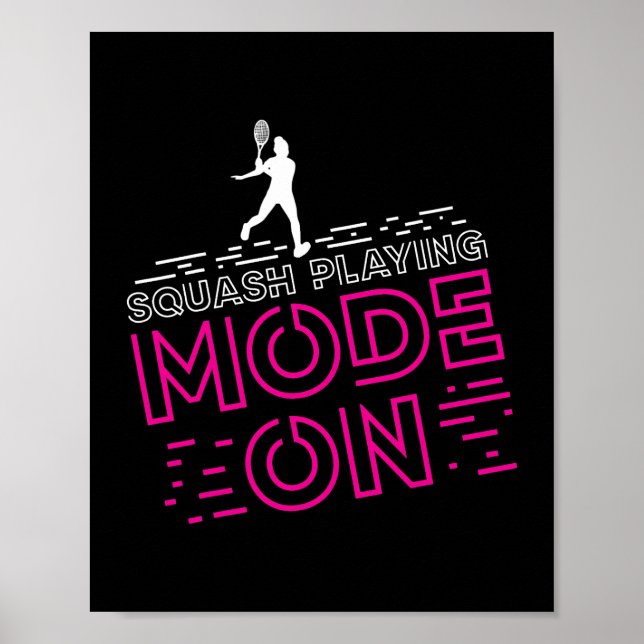 Squash Mode on design for squash player and squash Poster (Front)