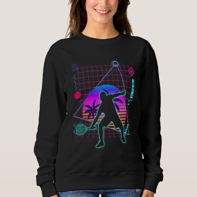 Squash Player Aesthetic Vaporwave 80s Style Squash Sweatshirt (Front)