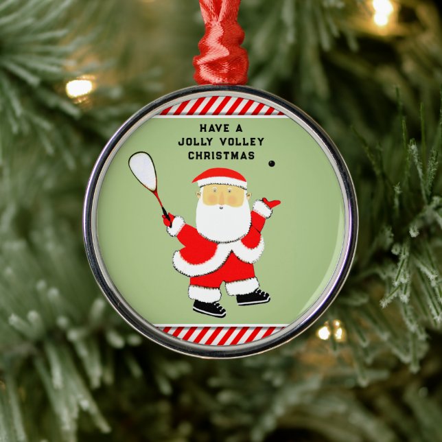 Squash Player Christmas Collectible Metal Ornament (Tree)