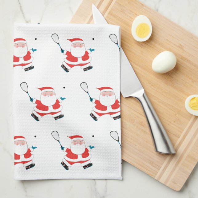 Squash Player Christmas Towel (Quarter Fold)