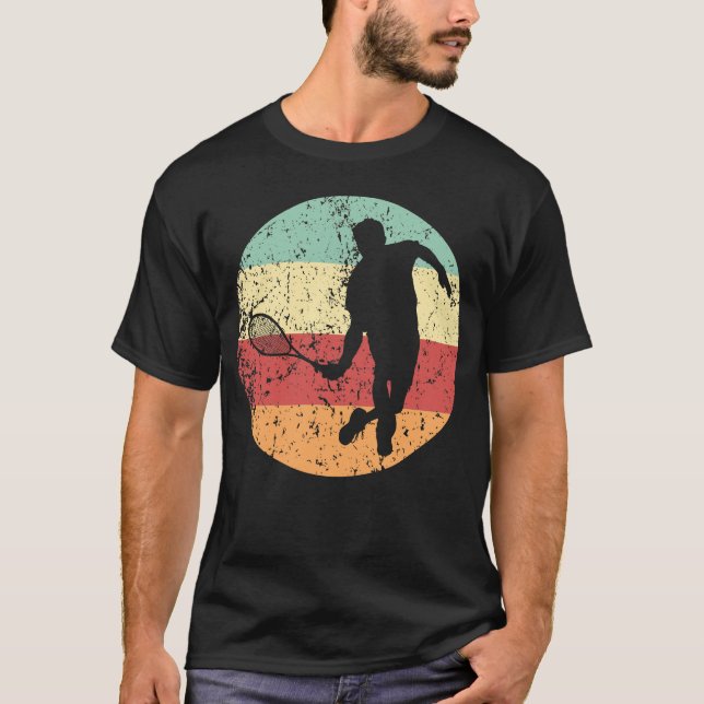 Squash Retro Squash Player Icon Retro Colours T-Shirt (Front)
