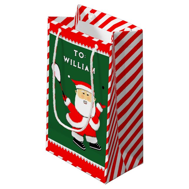 Squash Sports Christmas Small Gift Bag (Front Angled)