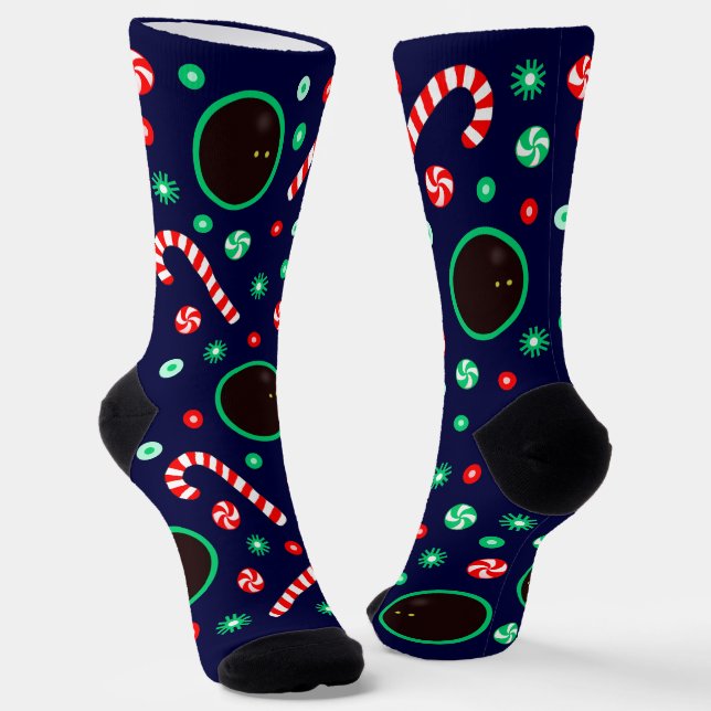 Squash Sports Christmas Socks (Angled)
