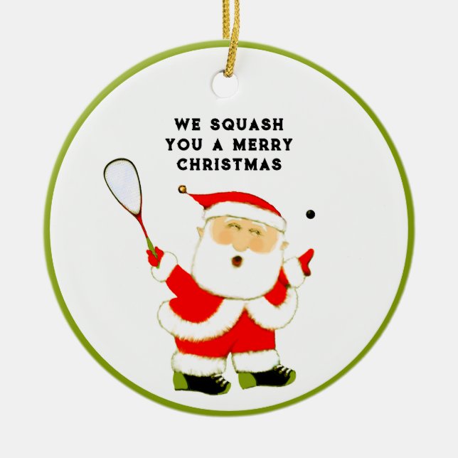Squash Sports Collectible Ceramic Tree Decoration (Front)