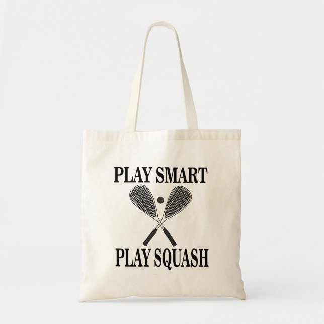 Squash Sports Player Birthday Tote Bag (Front)