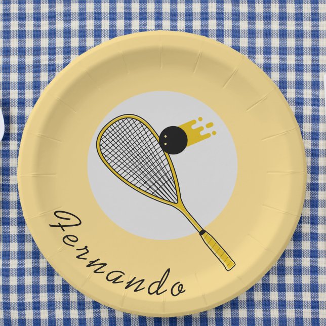 Squash Theme Player or Coach Birthday Party Paper Plate (Creator Uploaded)