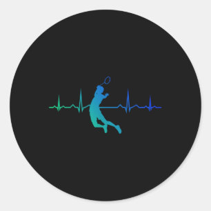 Squash Womens Mens Shuttle Badminton Player Classic Round Sticker
