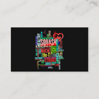 Squash Words Glossary Squash Player Tournament Wor Business Card