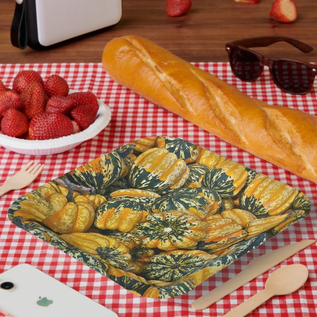 SQUASH/YELLOW AND GREEN PAPER PLATE (Picnic)