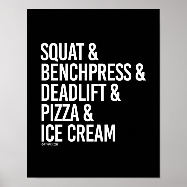 Squat and Benchpress and Deadlift and Pizza -   - Poster (Front)