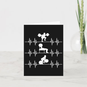 Squat Bench Deadlift Heartbeat Powerlifting  Card