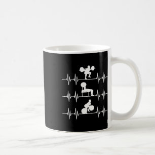 Squat Bench Deadlift Heartbeat Powerlifting Coffee Mug