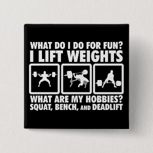 Squat, Bench, Deadlift - Powerlifting Motivational 15 Cm Square Badge